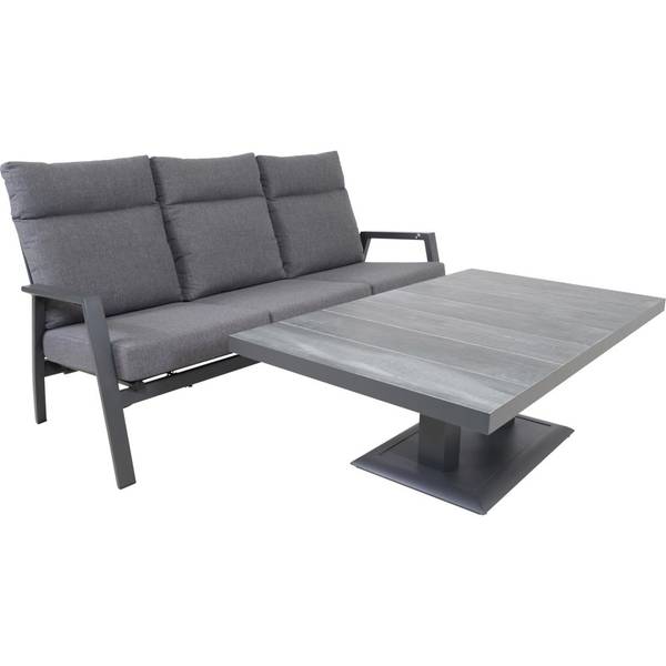 Zweisitzer-Sofa OHIO Grau - Metall - 81 x 63 x 192 cm