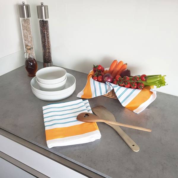 Geschirrtücher 00000357 5er-Set Orange - Textil - 50 x 1 x 70 cm