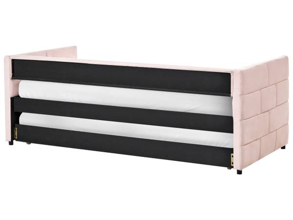 Einzelbett CHAVONNE Pink - Textil - 99 x 76 x 218 cm