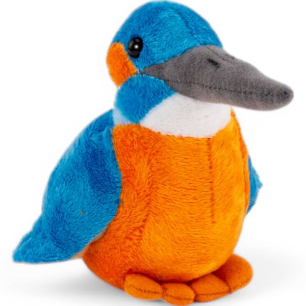 Kuscheltier Eisvogel Orange - Kunstfell - 7 x 13 x 15 cm
