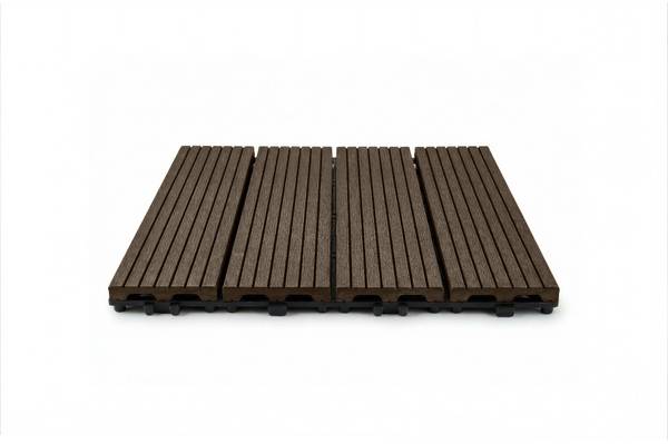Klickfliesen SERRA 30er-Set Braun - Holzwerkstoff - 30 x 2 x 30 cm