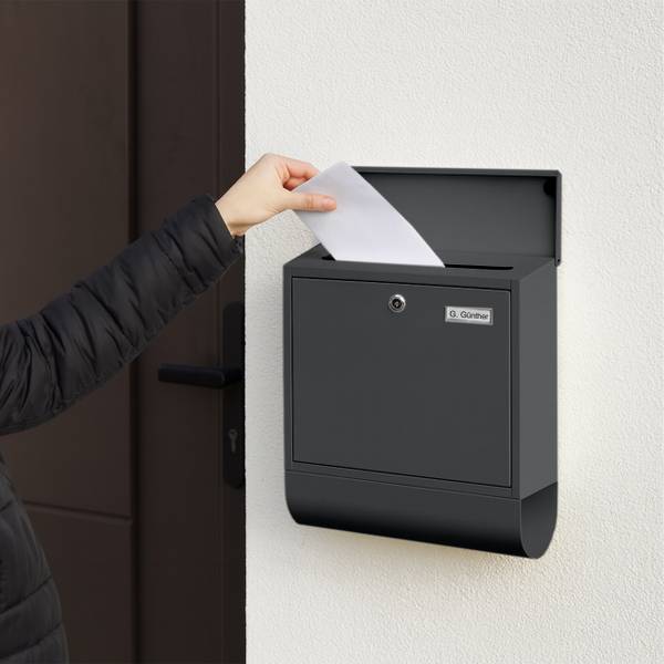 Briefkasten mit Zeitungsfach Anthrazit