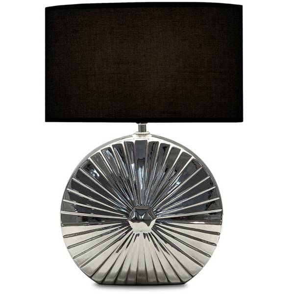 Lampe de table RITIM Noir - Argenté - Céramique - Textile - 31 x 44 x 18 cm