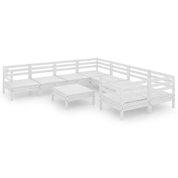 meubles de jardin  3010599 (lot de 9) Blanc - Pin - 64 x 29 x 64 cm