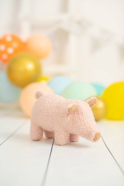 Schaukeltier Ferkel Pink - Polyester - 30 x 8 x 13 cm