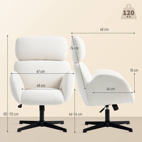 Bürostuhl 921-894V00CW Cremeweiß