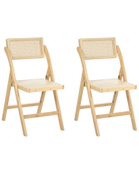 Stuhl MODANE 2-tlg Beige - Braun - Hellbraun