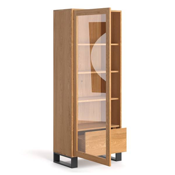 Industrielle Axel-Vitrine aus Eiche Breite: 100 cm
