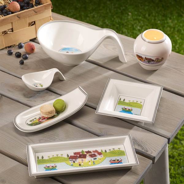 Servierschale Design Naif Gifts Porzellan - 10 x 3 x 24 cm