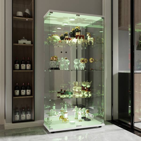 Glasvitrine HJY09 Weiß - Glas - 36 x 164 x 80 cm