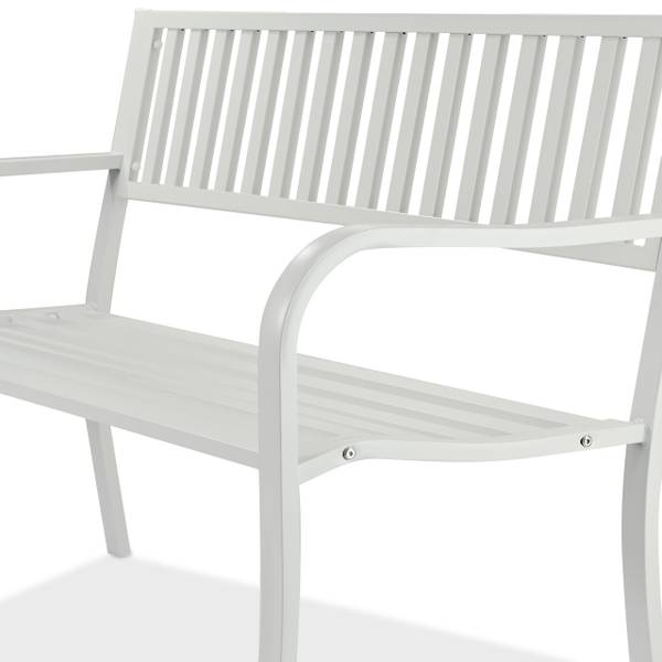 Tuinbank 2 personen staal wit