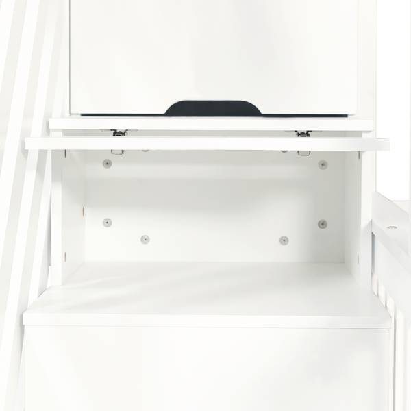 Etagenbett AtticLucyⅠ Weiß - Holzwerkstoff - Massivholz - 126 x 170 x 253 cm