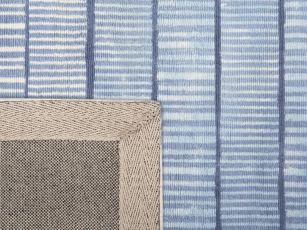 Teppich YARDERE Blau - Weiß - Naturfaser - 80 x 80 x 80 cm