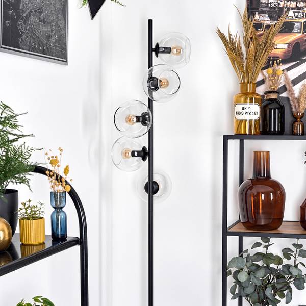 Stehlampe Cesaro Aluminium - Klarglas - 31 x 160 x 31 cm