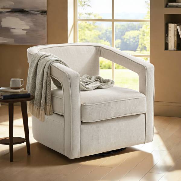Polstersessel 83B-613V00BG Beige - Leinen - Polyester - 75 x 72 x 77 cm