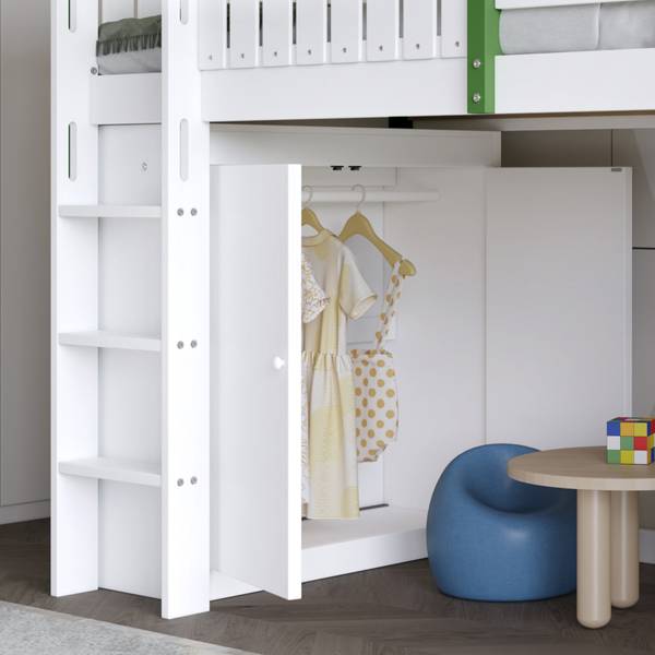 Hausbett Screxits Grün - Weiß - Holzwerkstoff - 81 x 209 x 245 cm