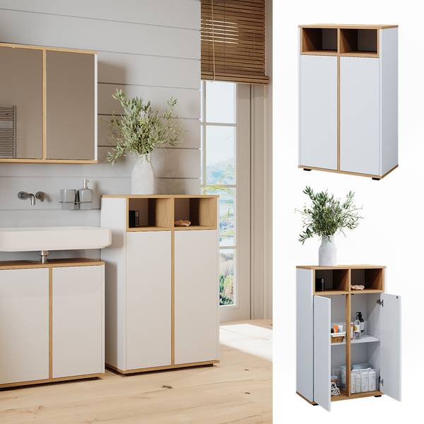 Meuble salle de bain Didi 47669 Blanc - Bois manufacturé - 60 x 97 x 30 cm