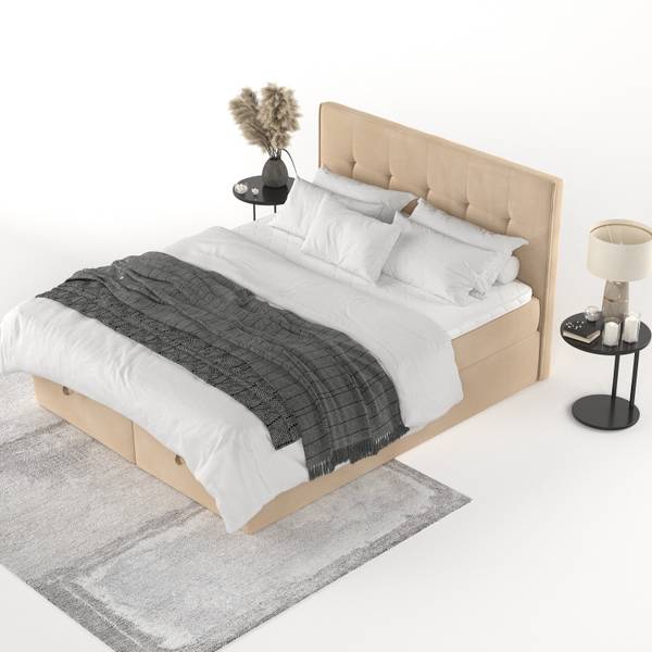 Boxspringbett TIVRA mit Stauraum Kronos Beige - Liegefläche Breite: 160 cm