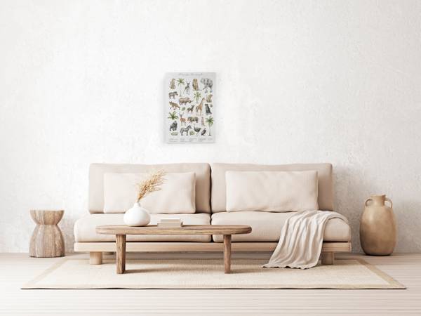 Leinwand 60x40 Afrikanische Tiere Polyester - 3 x 60 x 40 cm