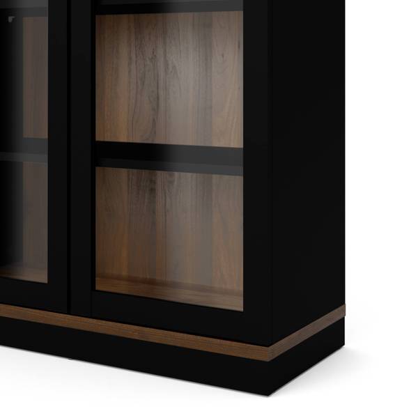 Vitrine Axinte Schwarz - Holzwerkstoff - 36 x 200 x 89 cm