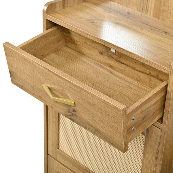 Kompaktgarderobe Coeus Ⅰ Braun - Holzwerkstoff - Glas - Metall - 100 x 180 x 26 cm