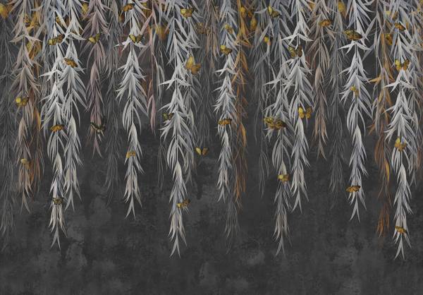 Vlies Fototapete Blätter Hängende Beton 368 x 254 cm