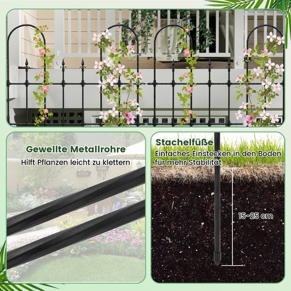 Garten-Spalier SF6494DE Schwarz - Metall - 1 x 186 x 146 cm