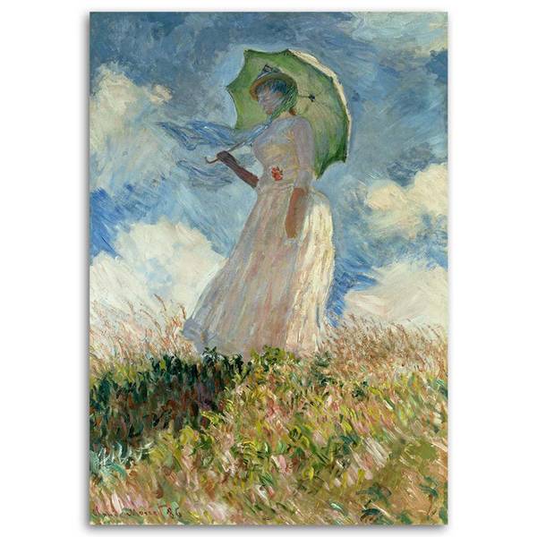 Wandbild frau mit regenschirm nach links 60 x 90 cm