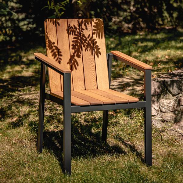 Gartenstuhl LENTI Braun - Grau - Massivholz - 59 x 87 x 60 cm