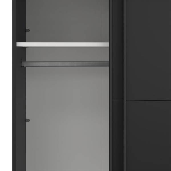 Kleiderschrank Catania Schwarz - Holzwerkstoff - 179 x 221 x 65 cm