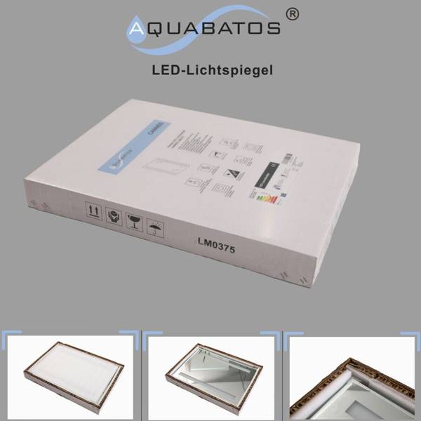 LED BadSpiegel mit 3Fach-Vergrößerung Silber - Glas - 100 x 70 x 5 cm