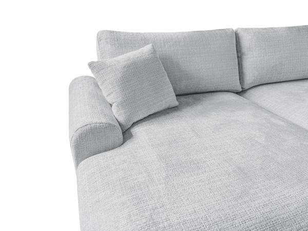 Ecksofa mit Schlaffunktion Melvano Hellgrau - Ecke davorstehend links