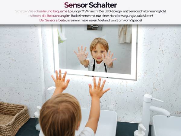 Badspiegel LED001szyh 130 x 50 cm