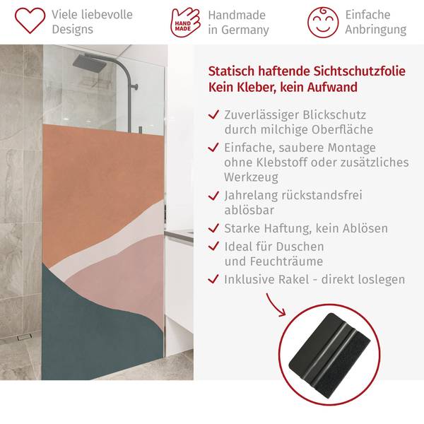 Dusch‑Sichtschutz Sanfte Hügel 70 x 120 cm
