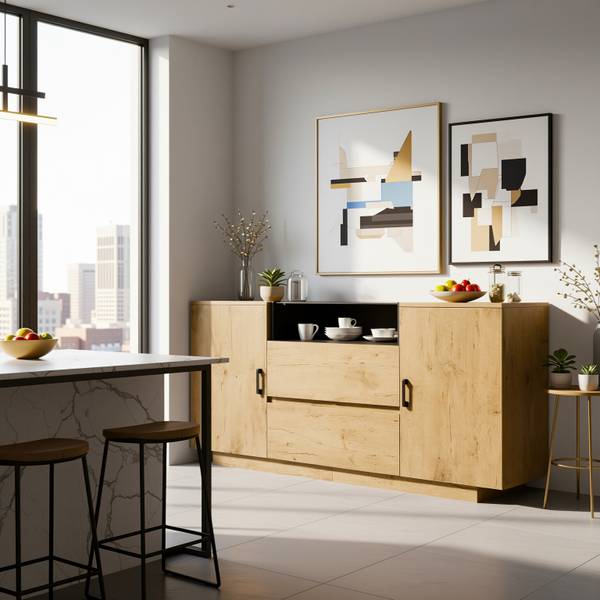 Sideboard Renewabl Braun - Holzwerkstoff - 140 x 70 x 40 cm