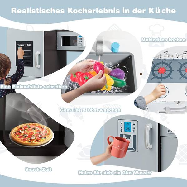 Kinderkeuken TI85221NL grijs - plaatmateriaal op houtbasis - 28 x 84 x 81 cm