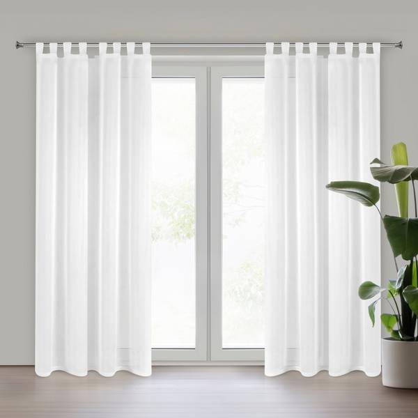 Gardine LUCY Weiß - Textil - 140 x 1 x 250 cm