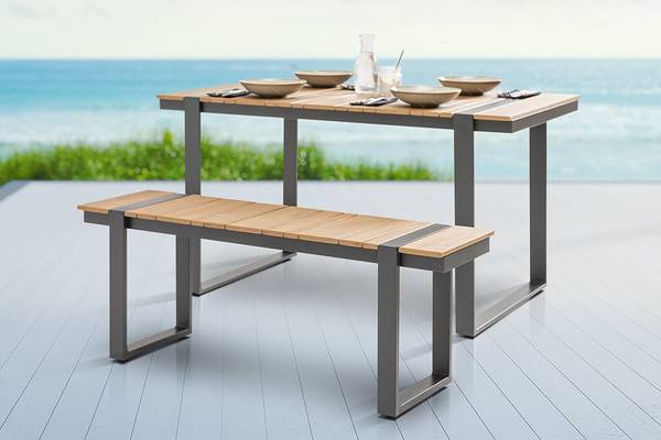 Gartensitzbank TAMPA LOUNGE Braun - Kunststoff - 123 x 47 x 34 cm