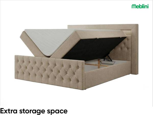 Boxspringbett GARDA Beige - Holzwerkstoff - 188 x 121 x 219 cm