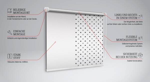 Verdunkelungsrollo TRINUM 60 x 140 cm