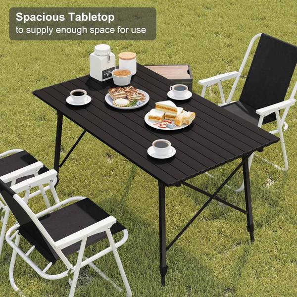 Campingtisch Wayne Schwarz - Aluminium - 120 x 79 x 69 cm