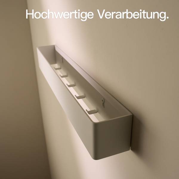 Wandgarderobe mit verdeckten Haken DFHH Weiß - Aluminium - 57 x 8 x 8 cm