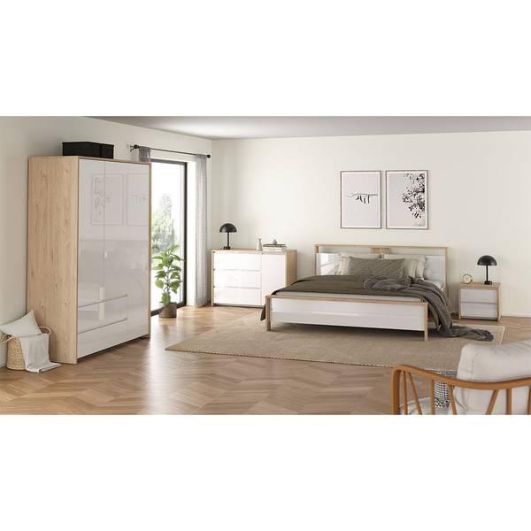 Kommode Next Weiß - Holz teilmassiv - 119 x 84 x 48 cm