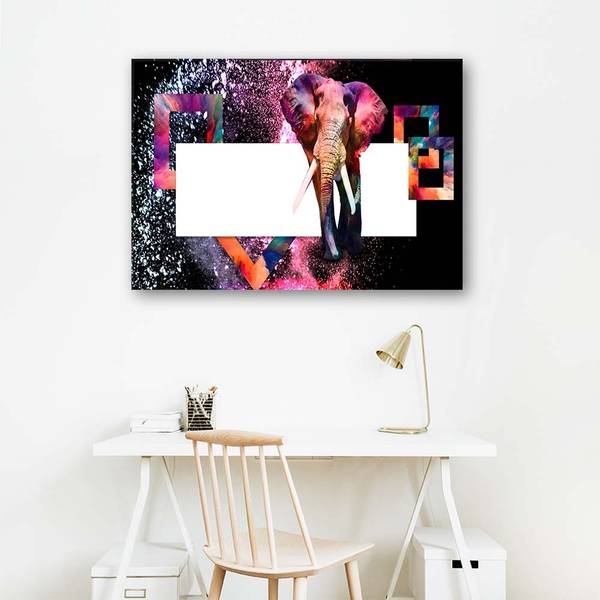 Wandbild elefant abstraktion für kinder 90 x 60 cm