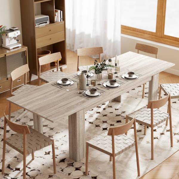 Esstisch 83A-272V90AK Braun - Holzwerkstoff - 90 x 77 x 260 cm