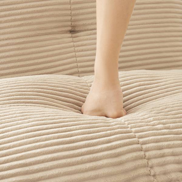 Ecksofa FX-OTM Beige - Cord - 293 x 69 x 177 cm