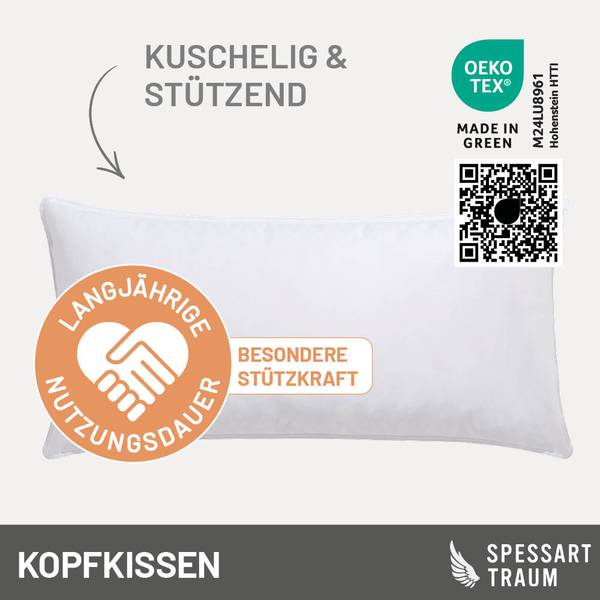 Daunenkissen 3-Kammer Saphir Breite: 40 cm