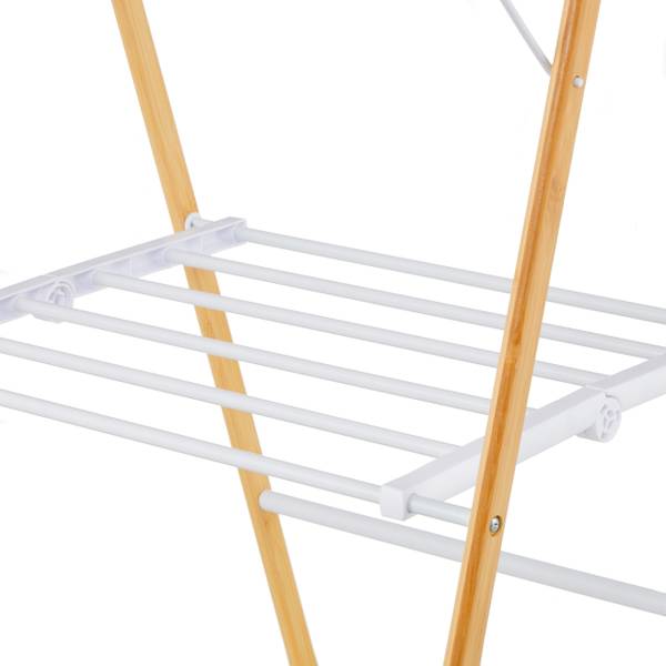 Klappbarer Wäscheständer mit Flügeln Braun - Weiß - Eisen - 148 x 100 x 56 cm