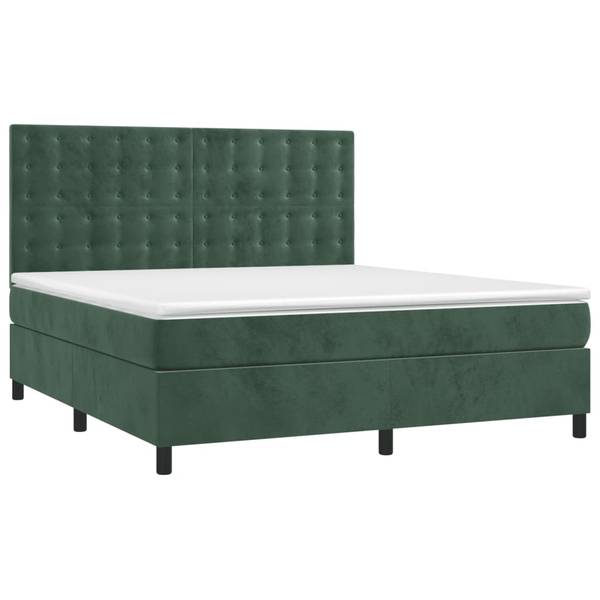 Boxspring 3017272-7 groen - polyester - larikshout - 180 x 128 x 203 cm