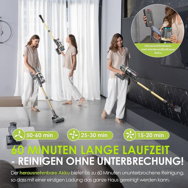 Akku-Handstaubsauger Frisbee II Gelb - Metall - 10 x 116 x 24 cm